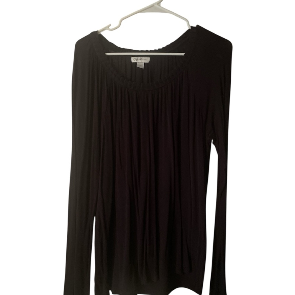 Jaclyn Smith Black Long Sleeve Top